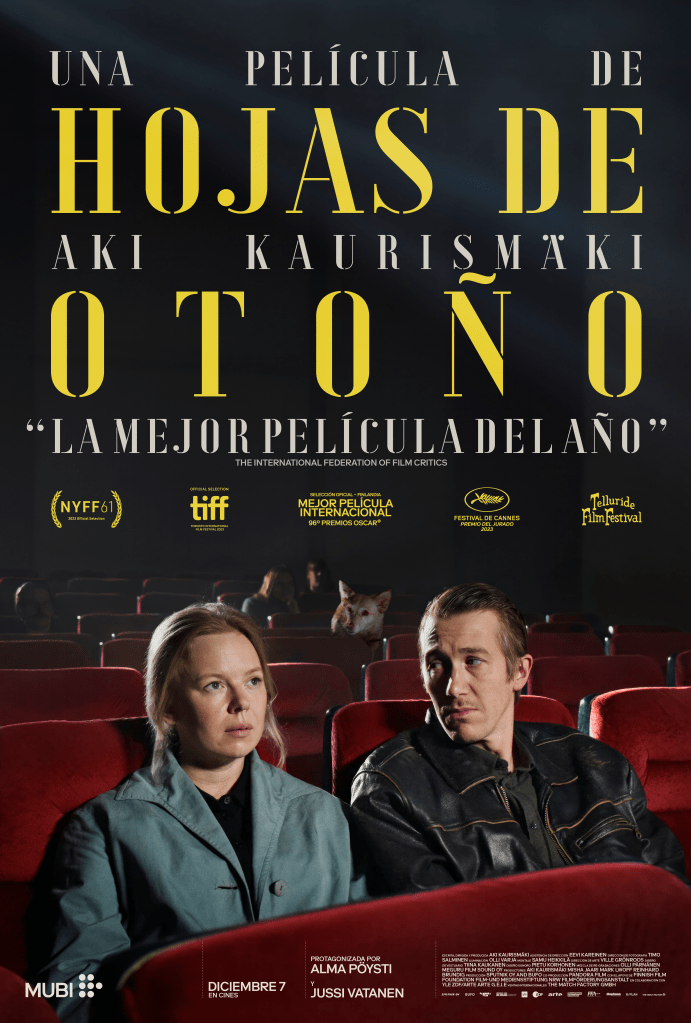 Póster oficial MUBI película Hojas de Otoño de Aki Kaurismäki